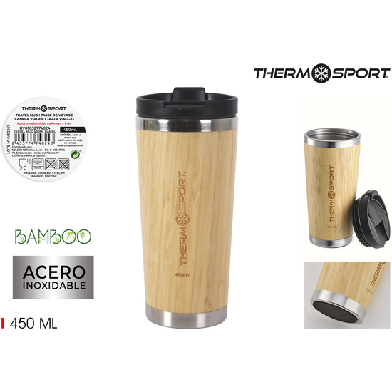 TRAVEL MUG 450ML BAMBU THERMOSPORT image 0