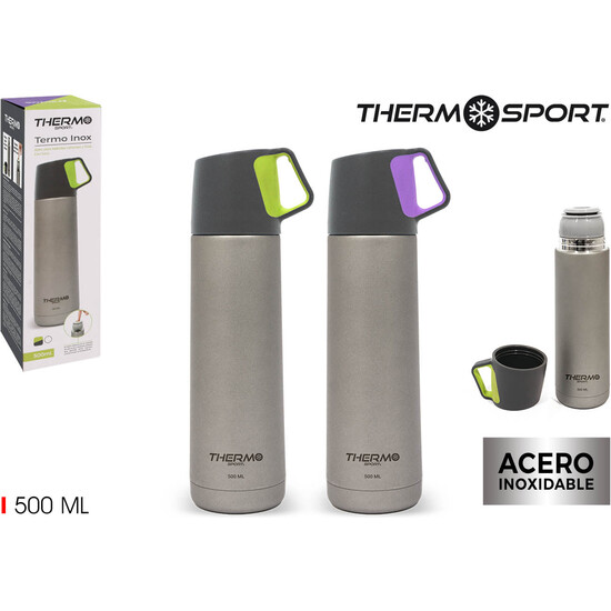 TERMO INOX MATE 500ML CON TAZA THERMOSPORT image 0