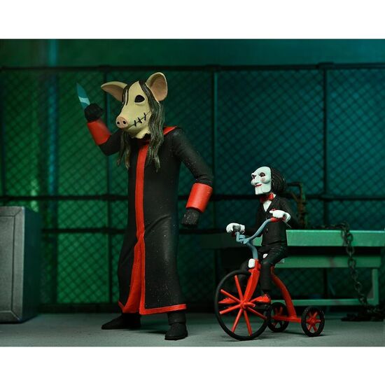 FIGURAS JIGSAW KILLER & BILLY THE PUPPET TRICYCLE SAW TOONY TERRORS 15CM image 1