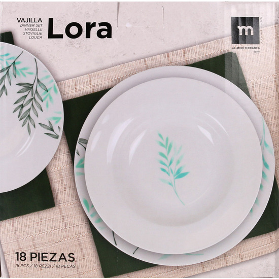VAJILLA REDONDA 18PCS LORA MD image 1