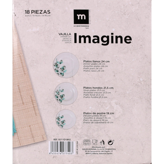 VAJILLA REDONDA 18PCS IMAGINE MD image 2