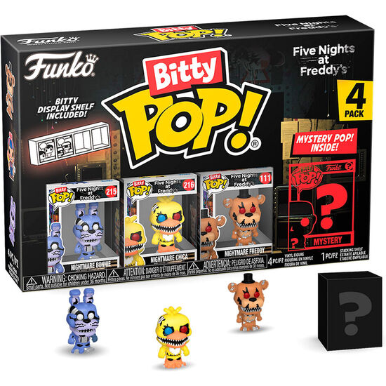 BLISTER 4 FIGURAS BITTY POP FIVE NIGHTS AT FREDDYS NIGHTMARE BONNIE image 0