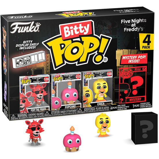 BLISTER 4 FIGURAS BITTY POP FIVE NIGHTS AT FREDDYS FOXY image 1