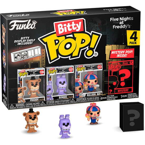BLISTER 4 FIGURAS BITTY POP FIVE NIGHTS AT FREDDYS FREDDY image 1
