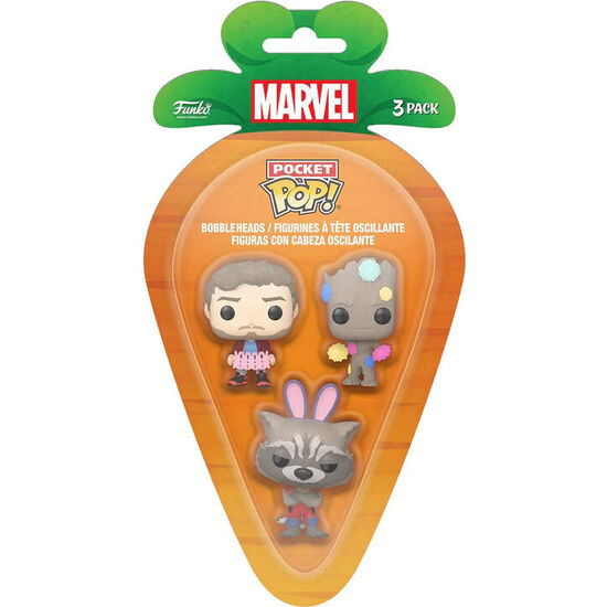 BLISTER 3 FIGURAS CARROT POCKET POP MARVEL GUARDIANES DE LA GALAXIA image 0