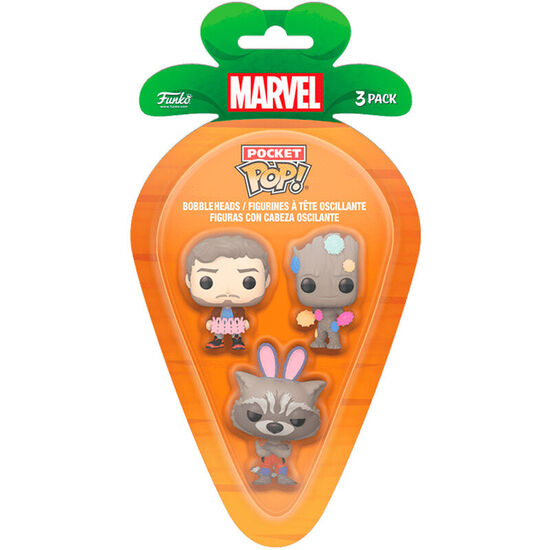 BLISTER 3 FIGURAS CARROT POCKET POP MARVEL GUARDIANES DE LA GALAXIA image 2