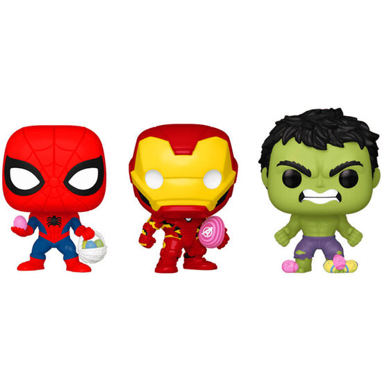 BLISTER 3 FIGURAS CARROT POCKET POP MARVEL SPIDERMAN HULK IRON MAN image 1