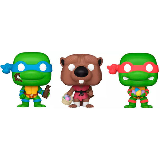 BLISTER 3 FIGURAS CARROT POCKET POP TORTUGAS NINJA SPLINTER LEONARDO RAPHAEL image 1