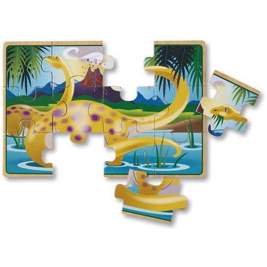 PUZZLE DINOSAURIOS MELISSA & DOUG SET 4 PUZZLES DE 12 PIEZAS EN CAJA DE MADERA image 2