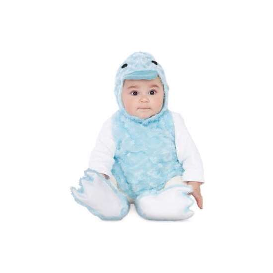 DISFRAZ BEBÉ PATITO PELUCHE AZUL (VESTIDO, GORRO, COLA Y PATUCOS) TALLA 0-6 MESES image 1