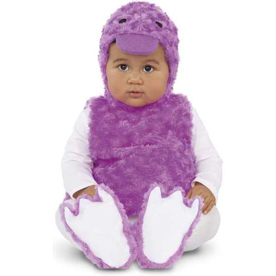 DISFRAZ BEBÉ PATITO PELUCHE LILA (VESTIDO, GORRO, COLA Y PATUCOS) TALLA 12-24 MESES image 0