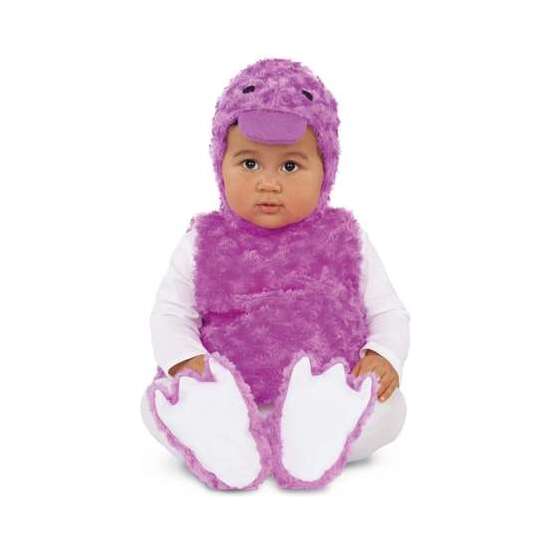 DISFRAZ BEBÉ PATITO PELUCHE LILA (VESTIDO, GORRO, COLA Y PATUCOS) TALLA 7-12 MESES image 1