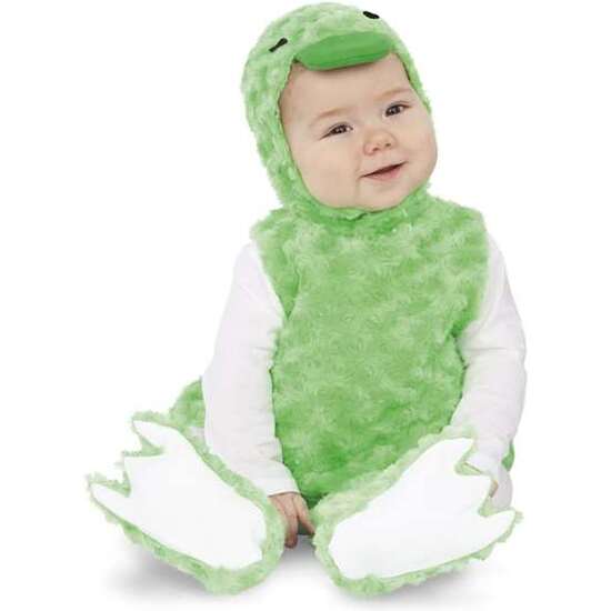 DISFRAZ BEBÉ PATITO PELUCHE VERDE (VESTIDO, GORRO, COLA Y PATUCOS) TALLA 12-24 MESES image 0