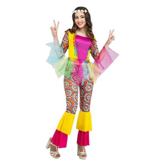 DISFRAZ ADULTO HIPPIE GIRL TALLA S image 1