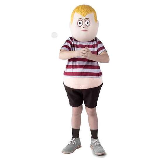 DISFRAZ PUGSLEY ADDAMS 5-6 AÑOS (PANTALÓN, CAMISETA CON BARRIGA Y MÁSCARA) image 0