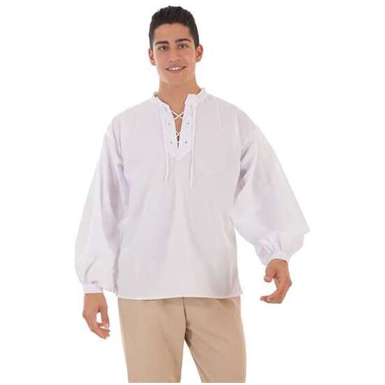 DISFRAZ ADULTO CAMISA MEDIEVAL BEIGE T-L TALLA L image 0