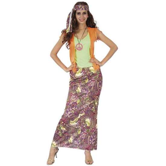 DISFRAZ ADULTO HIPPIE MUJER TALLA L image 0