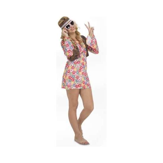 DISFRAZ ADULTO HIPPIE PRIMAVERA TALLA M-L image 1