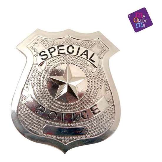 PLACA DE POLICÍA METAL 7 X 6 CM image 1