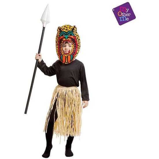 DISFRAZ ZULU 7-9 AÑOS (MÁSCARA, CAMISETA Y FALDA) image 0