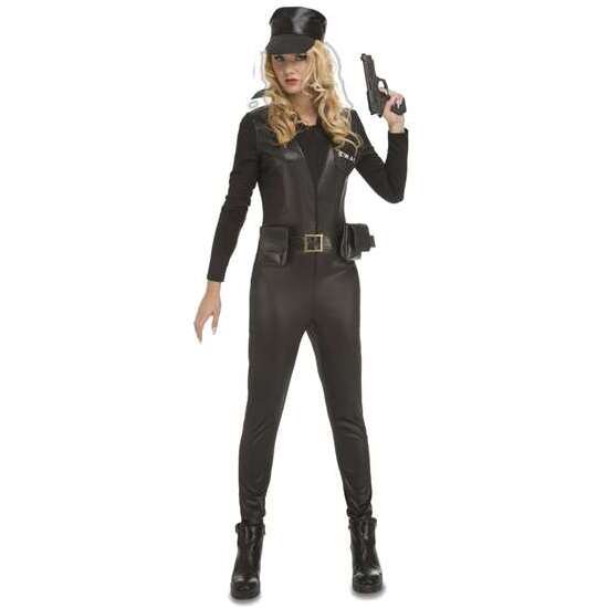 DISFRAZ ADULTO SWAT GIRL TALLA XS (GORRA, MONO Y CINTURÓN CON CARTUCHERAS) image 0