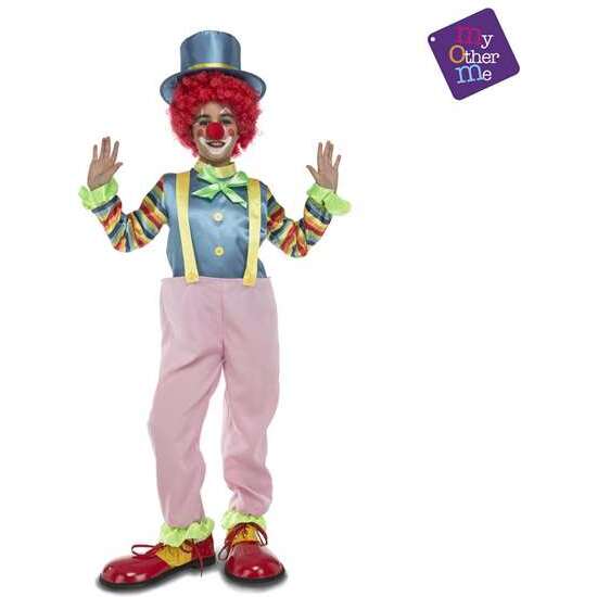 DISFRAZ PAYASO CON ARO 5-6 AÑOS NIÑO (SOMBRERO, CAMISA Y PANTALONES CON TIRANTES) image 1