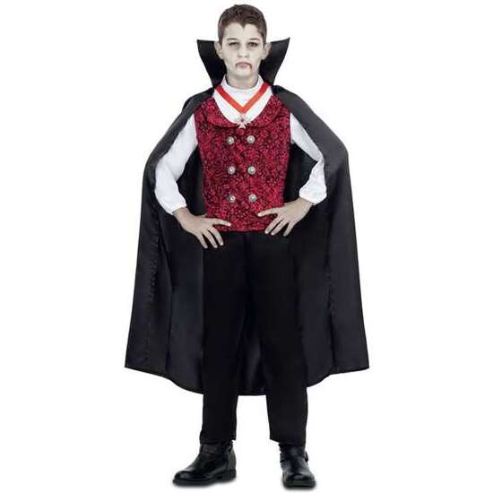 DISFRAZ VAMPIRO CAPA, CHALECO CON CAMISA, COLLAR Y PANTALONES TALLA 5-6 Y image 1