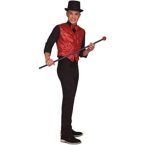 DISFRAZ CHALECO SHOWMAN ROJO TALLA M-L image 0