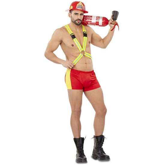DISFRAZ ADULTO BOMBERO TALLA XL image 1