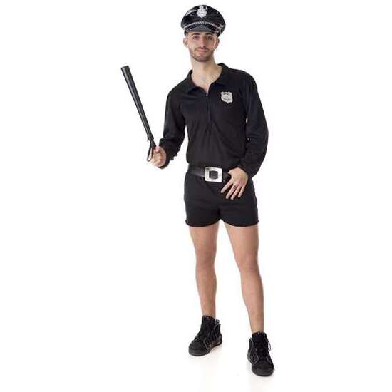 DISFRAZ ADULTO POLICÍA PANTALÓN CORTO TALLA XL image 0