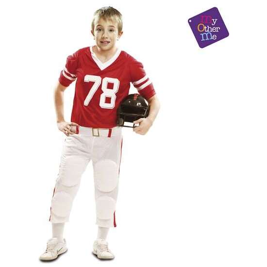 DISFRAZ JUGADOR RUGBY ROJO TALLA 7-9 AÑOS image 0