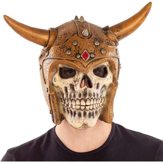 FULL VIKING SKULL LATEX MASK ONE SIZE image 0