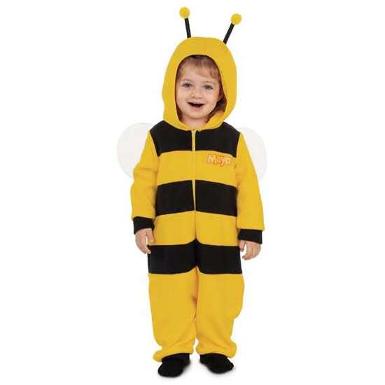 DISFRAZ INFANTIL ABEJA MAYA PIJAMA MONO CON CAPUCHA, ANTENAS Y ALAS TALLA 12-24 M image 0