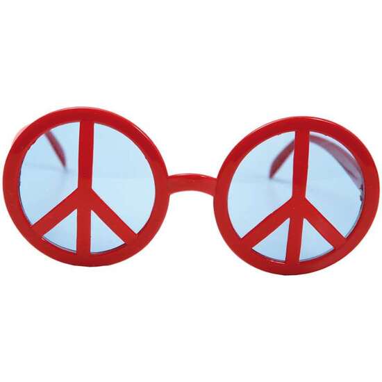 GAFAS DE SÍMBOLO DE LA PAZ ROJAS TALLA ÚNICA image 0