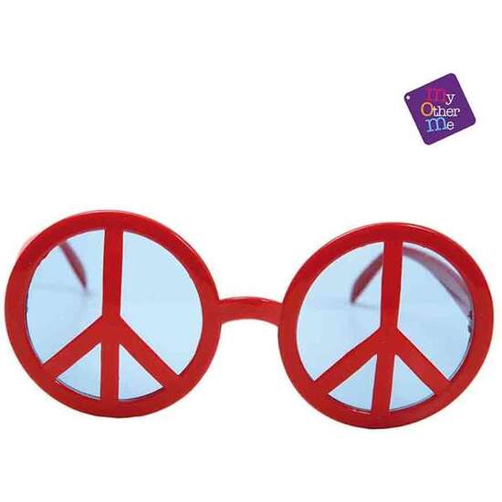 GAFAS DE SÍMBOLO DE LA PAZ ROJAS TALLA ÚNICA image 1