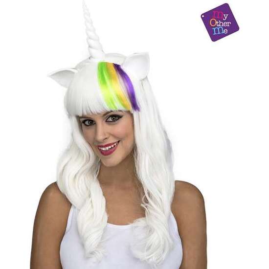 PELUCA LARGA BLANCA UNICORNIO image 1