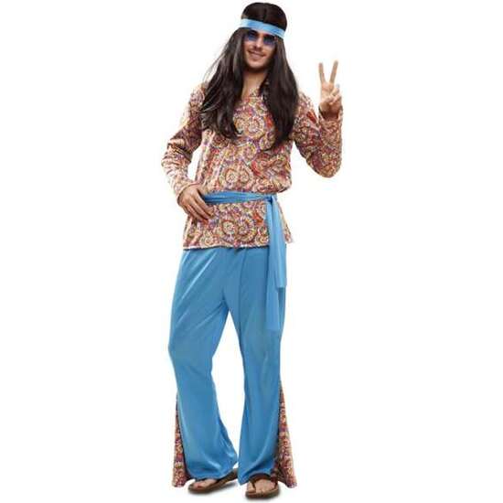 DISFRAZ ADULTO PSYCHEDELIC HIPPIE TALLA M-L image 0