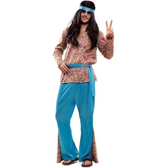 DISFRAZ ADULTO PSYCHEDELIC HIPPIE TALLA M-L image 1