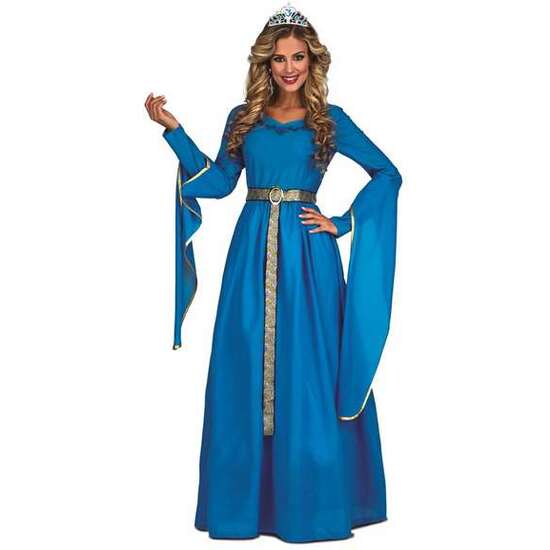 DISFRAZ PRINCESA MEDIEVAL AZUL TALLA M-L image 0