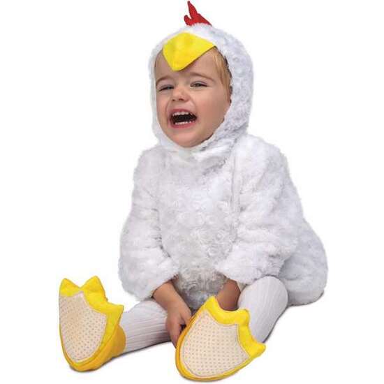 DISFRAZ POLLITO BLANCO PELUCHE 5-6 AÑOS (VESTIDO, GORRO Y PATUCOS) image 1