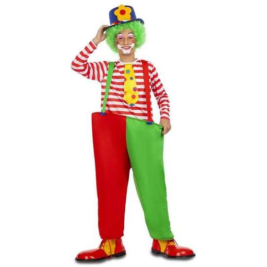 DISFRAZ PAYASO ARO 10-12 AÑOS (CAMISETA CON CORBATA, PANTALONES CON TIRANTES Y ARO) image 1