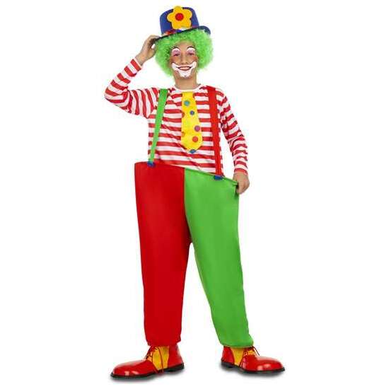 DISFRAZ PAYASO ARO 7-9 AÑOS (CAMISETA CON CORBATA, PANTALONES CON TIRANTES Y ARO) image 0