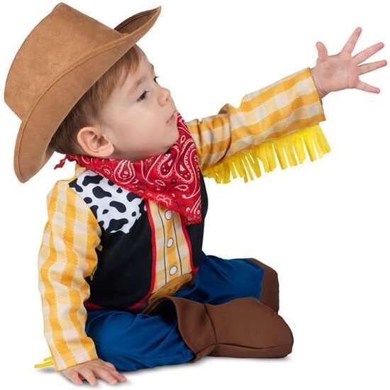 DISFRAZ COWBOY ADORABLE (SOMBRERO, PAÑUELO, MONO Y PATUCOS) TALLA 24-36 MESES image 1