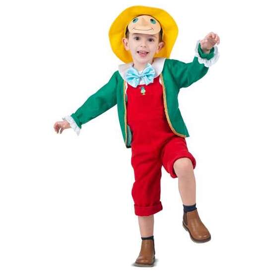 DISFRAZ PINOCHO (GORRO, CARETA, CHAQUETA Y PETO) TALLA 5-6 AÑOS image 0