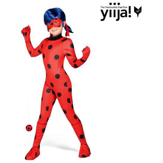 DISFRAZ LADYBUG CON MONO, GUANTES, CUBRE BOTAS, ANTIFAZ, PELUCA, YO-YO Y PENDIENTES TALLA 9-11 AÑOS image 2