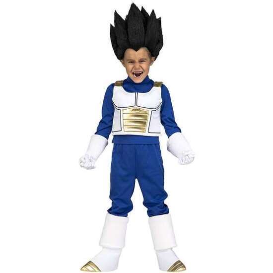 DISFRAZ VEGETA CON CAMISA, CHALECO, PANTALONES, GUANTES Y CUBREBOTAS TALLA 10-12 Y image 0