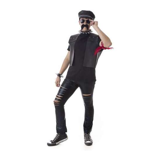 DISFRAZ ADULTO MOTERO CHALECO TALLA XL image 0
