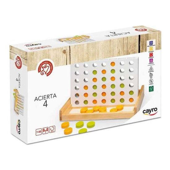 JUEGO ACIERTA 4 DE MADERA CON 42 PIEZAS. 2 JUGADORES. 28,5X17X4CM image 0