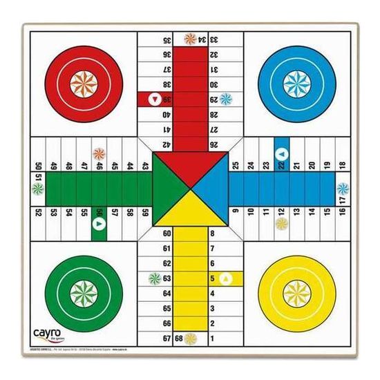 TABLERO PARCHIS 4 JUGADORES Y DAMAS DE MADERA 40X40 CM SIN ACCESORIOS image 2