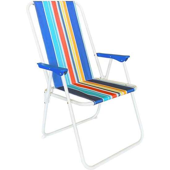 SILLA PLAYA HIERRO FIJA PLEGABLE LONA STRIPE 53 X 46 X 88 CM image 0